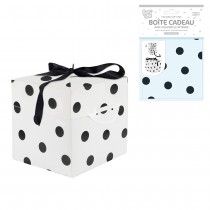 BOÎTE CADEAU CUBIQUE CARTON PLIABLE FESTIF 13CM