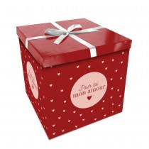 BOITE CADEAU POUR TOI MON AMOUR CŒURS 30CM ROUGE