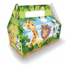 BOITE CARTON ZOO JUNGLE SAFARI 23X23X12CM VERT