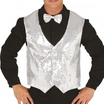 BOLÉRO VESTE SEQUINS ARGENT HOMME