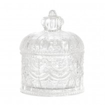 BONBONNIÈRE VERRE JOYAU COURONNE ROYALE 12.5X9CM