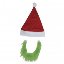 BONNET BARBE MONSTRE CROQUE-MITAINE VERT ADULTE