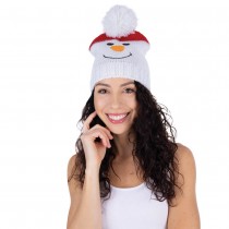 BONNET BONHOMME DE NEIGE POMPON ADULTE