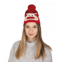 BONNET DE NOËL ROUGE AVEC RENNE