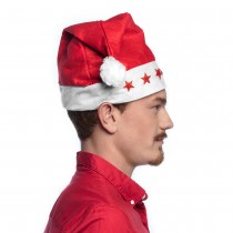 BONNET DE NOËL ROUGE LUMINEUX ÉTOILES ÉCO ADULTE