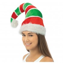 BONNET LONG LUTIN RAYURES ROUGE VERT ADULTE