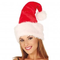 BONNET PÈRE NOËL 45CM PELUCHE ROUGE ADULTE