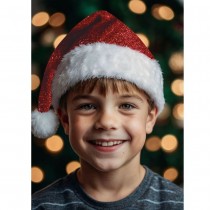 BONNET PÈRE NOËL SCINTILLANT PREMIUM ROUGE ENFANT