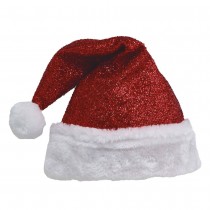 BONNET PÈRE NOËL SCINTILLANT PREMIUM ROUGE ENFANT
