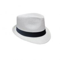 BORSALINO ST TROP BLANC BANDEAU NOIR
