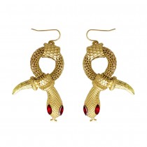 BOUCLES D\'OREILLES DORÉES SERPENT ADULTE