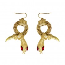 BOUCLES D\'OREILLES DORÉES SERPENT ADULTE