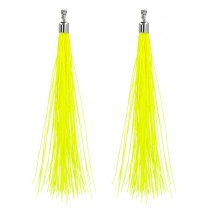 BOUCLES D\'OREILLES PENDANTS FILS 20CM JAUNE VIF