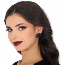 BOUCLES OREILLES PENDENTIF ARAIGNÉE NOIR FEMME