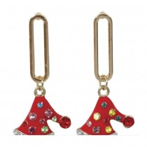 BOUCLES OREILLES PENDENTIF BONNET NOËL ROUGE