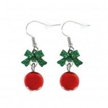 BOUCLES OREILLES PENDENTIF BOULE NOËL ROUGE