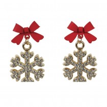 BOUCLES OREILLES PENDENTIF FLOCONS DE NEIGE STRASS