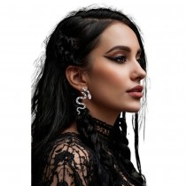 BOUCLES OREILLES PENDENTIF SERPENT ARGENT FEMME