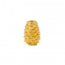 BOUGEOIR CHANDELIER RÉSINE POMME DE PIN 10X7CM OR