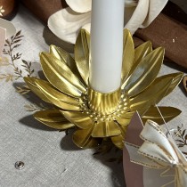BOUGEOIR FLAMBEAU LOTUS 11.5X5CM OR