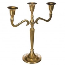 BOUGEOIR MÉTAL OR 3 TÊTES 27CM