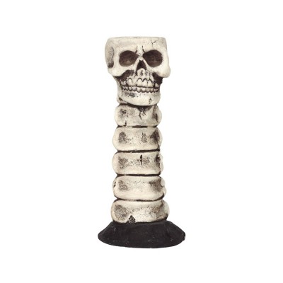BOUGEOIR TÊTE DE MORT RÉSINE 17 CM