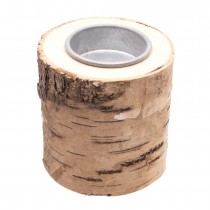 BOUGEOIR TRONC BOIS BOULEAU 7.5X8CM