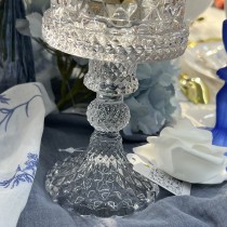 BOUGEOIR VERRE EMBOSSÉ PRÉCIOSITÉ 11.8CM INCOLORE