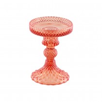 BOUGEOIR VERRE EMBOSSÉ PRÉCIOSITÉ 11.8CM TANGERINE