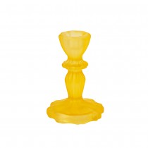 BOUGEOIR VERRE SALVIA 11CM JAUNE MAT