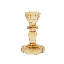 BOUGEOIR VERRE SALVIA 11CM OCRE