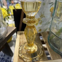 BOUGEOIR VERRE SALVIA 11CM OCRE