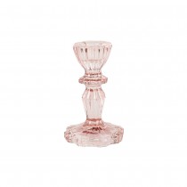 BOUGEOIR VERRE SALVIA 11CM ROSE