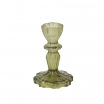 BOUGEOIR VERRE SALVIA 11CM VERT SAUGE MAT