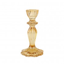 BOUGEOIR VERRE SALVIA 15.5CM OCRE