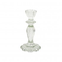 BOUGEOIR VERRE SALVIA 15.5CM VERT SAUGE