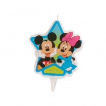 BOUGIE 2D ANNIVERSAIRE MICKEY MINNIE 7,5 CM