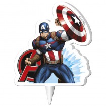 BOUGIE 2D CAPTAIN AMERICA 7,5 CM