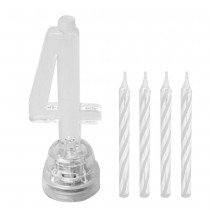 BOUGIE CHIFFRE 4 LUMINEUSE LED CLIGNOTANT 7CM