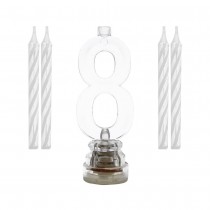 BOUGIE CHIFFRE 8 LUMINEUSE LED CLIGNOTANT 7CM