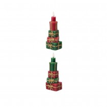 BOUGIE CIRE CADEAUX NOËL LED CHAUD PILE 6X5X18CM