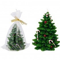 BOUGIE CIRE SAPIN DÉCO SUCRE ORGE 11X15CM VERT