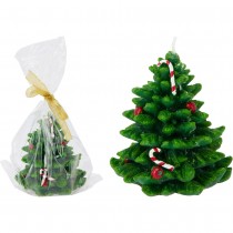 BOUGIE CIRE SAPIN DÉCO SUCRE ORGE 8.5X10.5CM VERT