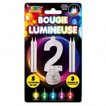 BOUGIE CLIGNOTANTE CHIFFRE 2