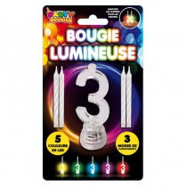 BOUGIE CLIGNOTANTE CHIFFRE 3