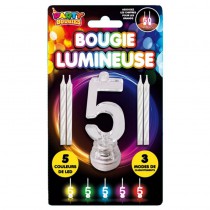 BOUGIE CLIGNOTANTE CHIFFRE 5