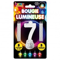 BOUGIE CLIGNOTANTE CHIFFRE 7