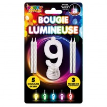 BOUGIE CLIGNOTANTE CHIFFRE 9