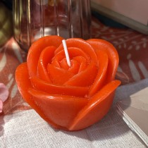 BOUGIE DÉCORATIVE FLEUR ROSE 12X7CM ROUGE