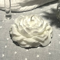 BOUGIE FLOTTANTE CIRE DÉCO PIVOINE 8X4CM BLANC